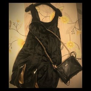 Armani Exchange satin black cocktail dress